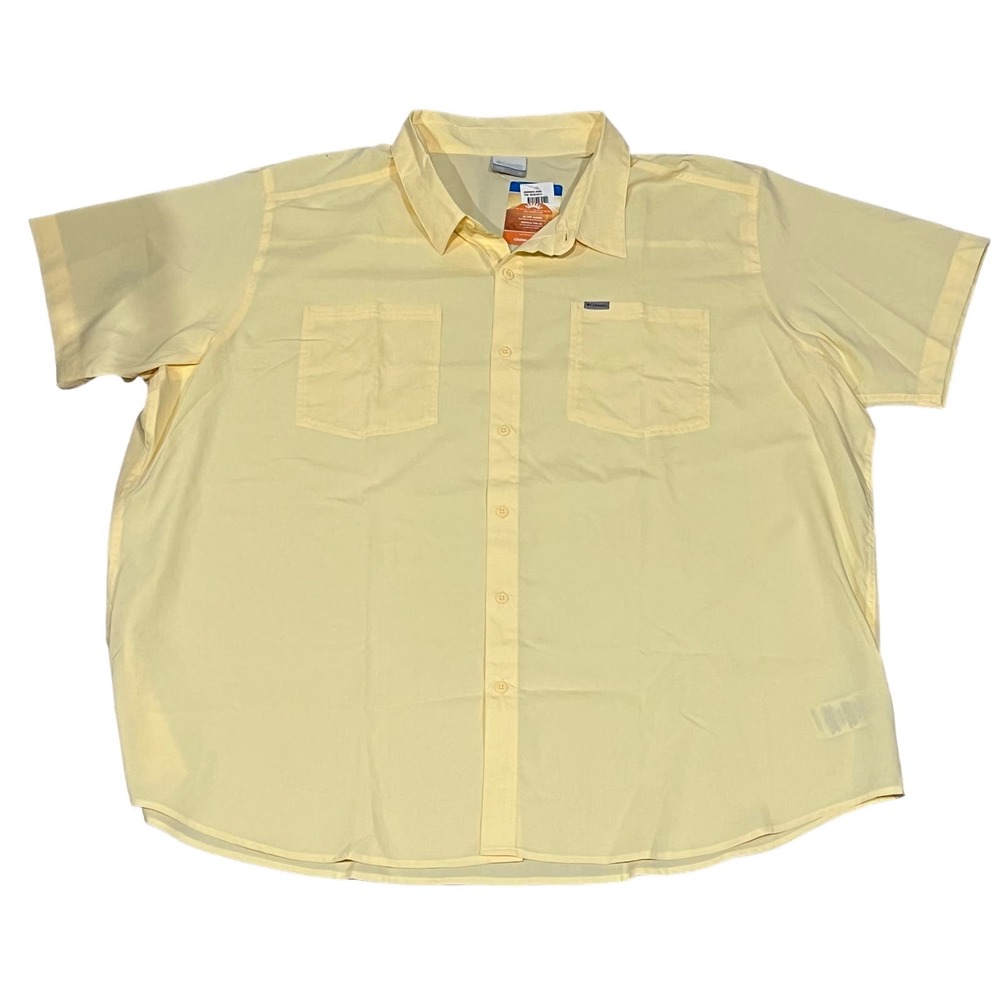 Columbia, Yellow Short Sleeve Buttondown 4XL, 716-D - Picture 2 of 4
